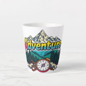 Tasse Latte Adventure Mountain – Outdoor Hiking Nature Design (Devant)