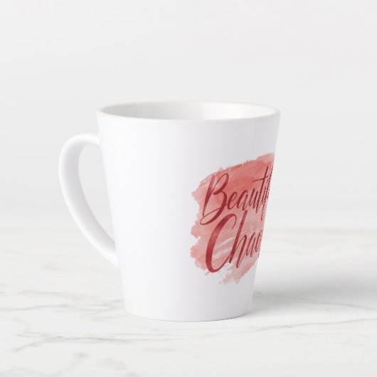 Tasse Latte Aesthetic Beautiful Chaos Script Typography (Angle gauche)