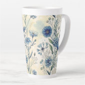 Tasse Latte Aesthetic Blue Wildflowers (Angle droit)