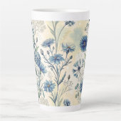 Tasse Latte Aesthetic Blue Wildflowers (Devant)