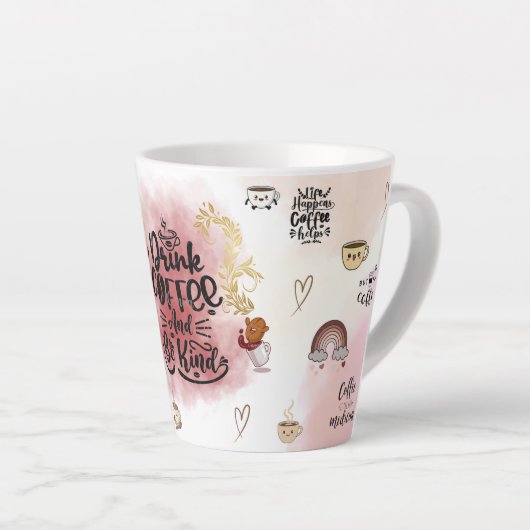 Tasse Latte “Aesthetic Coffee Lover Illustration  (Angle droit)