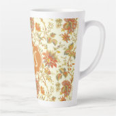 Tasse Latte Affaire Floral Leaves Orange monogram (Droite)