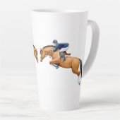Tasse Latte Afficher Cheval de saut équestre (Angle droit)