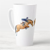 Tasse Latte Afficher Cheval de saut équestre (Angle gauche)