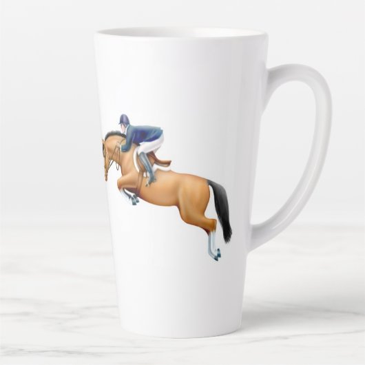 Tasse Latte Afficher Cheval de saut équestre (Droite)