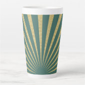 Tasse Latte Affiches à rayures Sunburst (Devant)