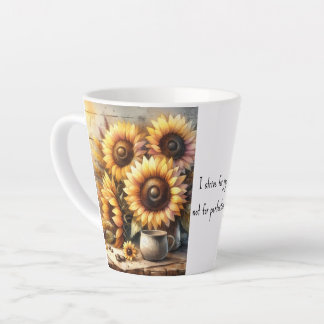 Tasse Latte Affirmation positive Tournesols Art aquarelle