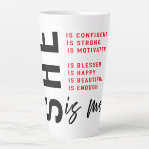 Tasse Latte Affirmations Empowering pour Elle