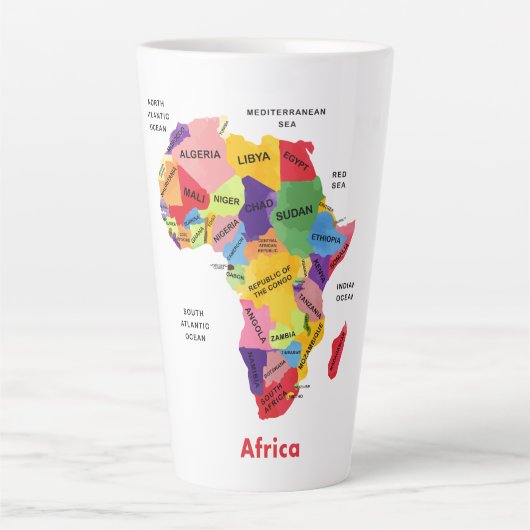 Tasse Latte Africa map (Devant)