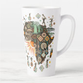 Tasse Latte Africa Map Decorative Tribal Elements Pattern (Droite)