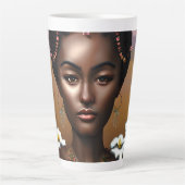 Tasse Latte Afro-Américaine Beauté IA Art (Devant)