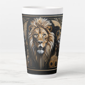 Tasse Latte Afrofuturisme du couple avec un lion