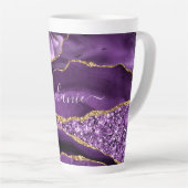 Tasse Latte Agate Purple Gold Parties scintillant Nom personna (Angle droit)