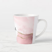 Tasse Latte Agate rose vierge avec ruban or Élégant (Droite)
