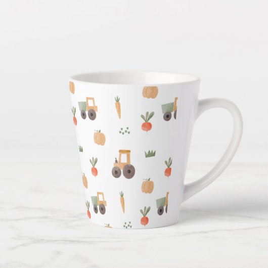 Tasse Latte Agritourisme jardin aquarelle Motif amusant (Droite)