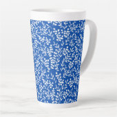 Tasse Latte Agritourisme simple motif floral bleu (Angle droit)