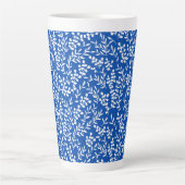 Tasse Latte Agritourisme simple motif floral bleu (Devant)