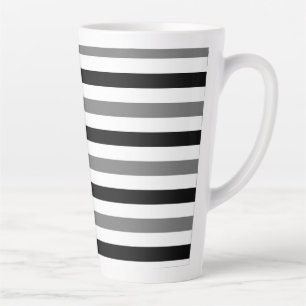 Tasse Latte Ahs motif rayures noires et blanches 
