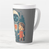 Tasse Latte AI & Robot Characters – Futuristic Design Collecti (Angle droit)