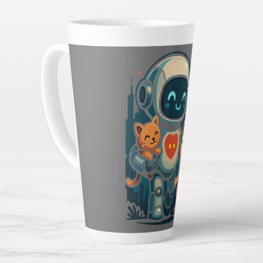 Tasse Latte AI & Robot Characters – Futuristic Design Collecti (Angle gauche)