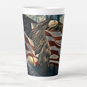 Tasse Latte Aigle à drapeau américain