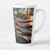 Tasse Latte Aigle à drapeau américain (Droite)