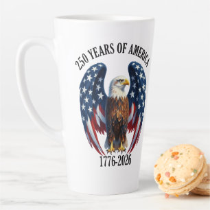Tasse Latte Aigle Américain Patriotique 250 Ans 1776-2026