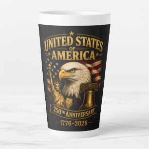 Tasse Latte Aigle du 250e anniversaire des États-Unis d'Amériq