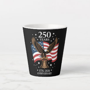 Tasse Latte Aigle et Drapeau 250 Ans d'Amérique 1776-2026