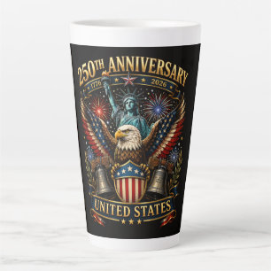 Tasse Latte Aigle patriotique du 250e anniversaire des États-U
