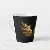 Tasse Latte Ailes d'ange dorées sur fond noir (Angle gauche)