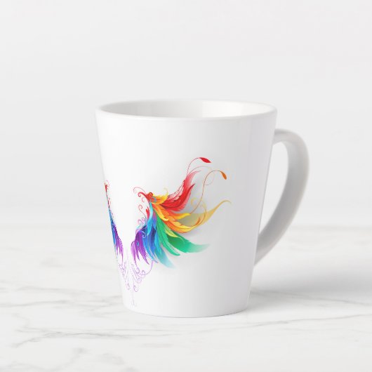 Tasse Latte Ailes fluffy arc-en-ciel (Angle droit)