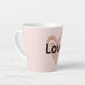Tasse Latte Aimer coeur rose pâle (Angle gauche)