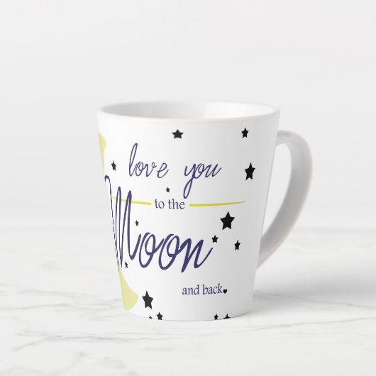 Tasse Latte Aimez-vous à la Lune et retour (Angle droit)