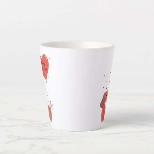 Tasse Latte Aimez-vous Fourrure-toujours mignon Chien Dachshun (Devant)