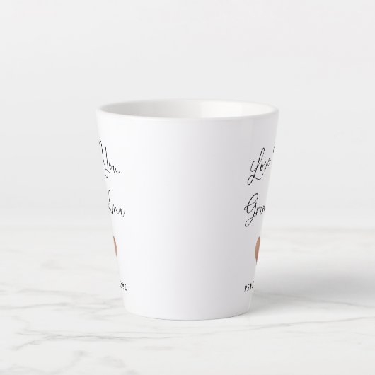 Tasse Latte Aimez-vous grand-mère | Script manuscrit et coeur (Devant)