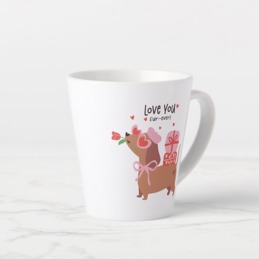 Tasse Latte Aimez-vous quatre-jamais mignon chien français Dac (Angle droit)