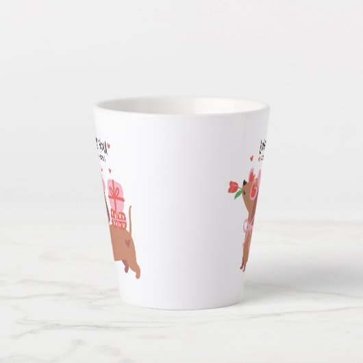 Tasse Latte Aimez-vous quatre-jamais mignon chien français Dac (Devant)