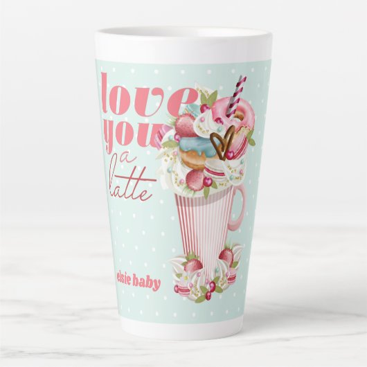 Tasse Latte Aimez-vous un Latte mignon Retro Sweet Traitements (Devant)