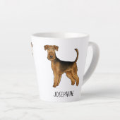 Tasse Latte Airedale Terrier Cute Dessin Chien Et Nom Personna (Angle droit)