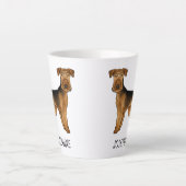 Tasse Latte Airedale Terrier Cute Dessin Chien Et Nom Personna (Devant)