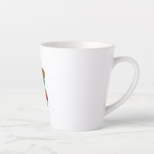 Tasse Latte Airedale Terrier dans le casquette de Noël