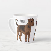 Tasse Latte Airedale terrier dog cartoon (Angle gauche)
