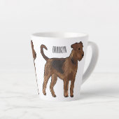 Tasse Latte Airedale terrier dog cartoon (Angle droit)