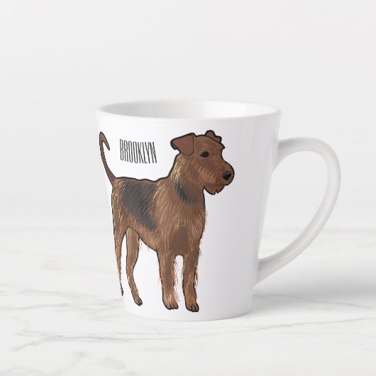 Tasse Latte Airedale terrier dog cartoon (Droite)