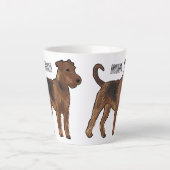 Tasse Latte Airedale terrier dog cartoon (Devant)