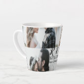 Tasse Latte Ajouter couple photo merisier marié ajouter date a (Angle gauche)