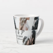 Tasse Latte Ajouter couple photo merisier marié ajouter date a (Angle droit)