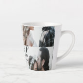 Tasse Latte Ajouter couple photo merisier marié ajouter date a (Droite)