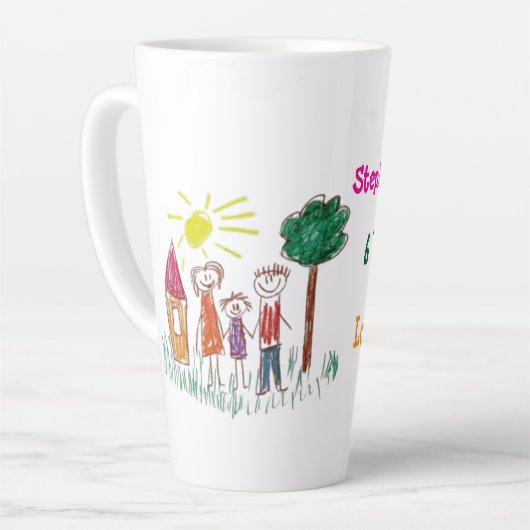 Tasse Latte Ajouter l'oeuvre de votre enfant à cette oeuvre (Angle gauche)